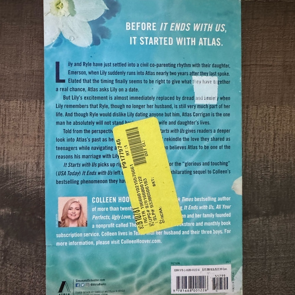 It Starts With Us by Colleen Hoover - Picture 3 of 4
